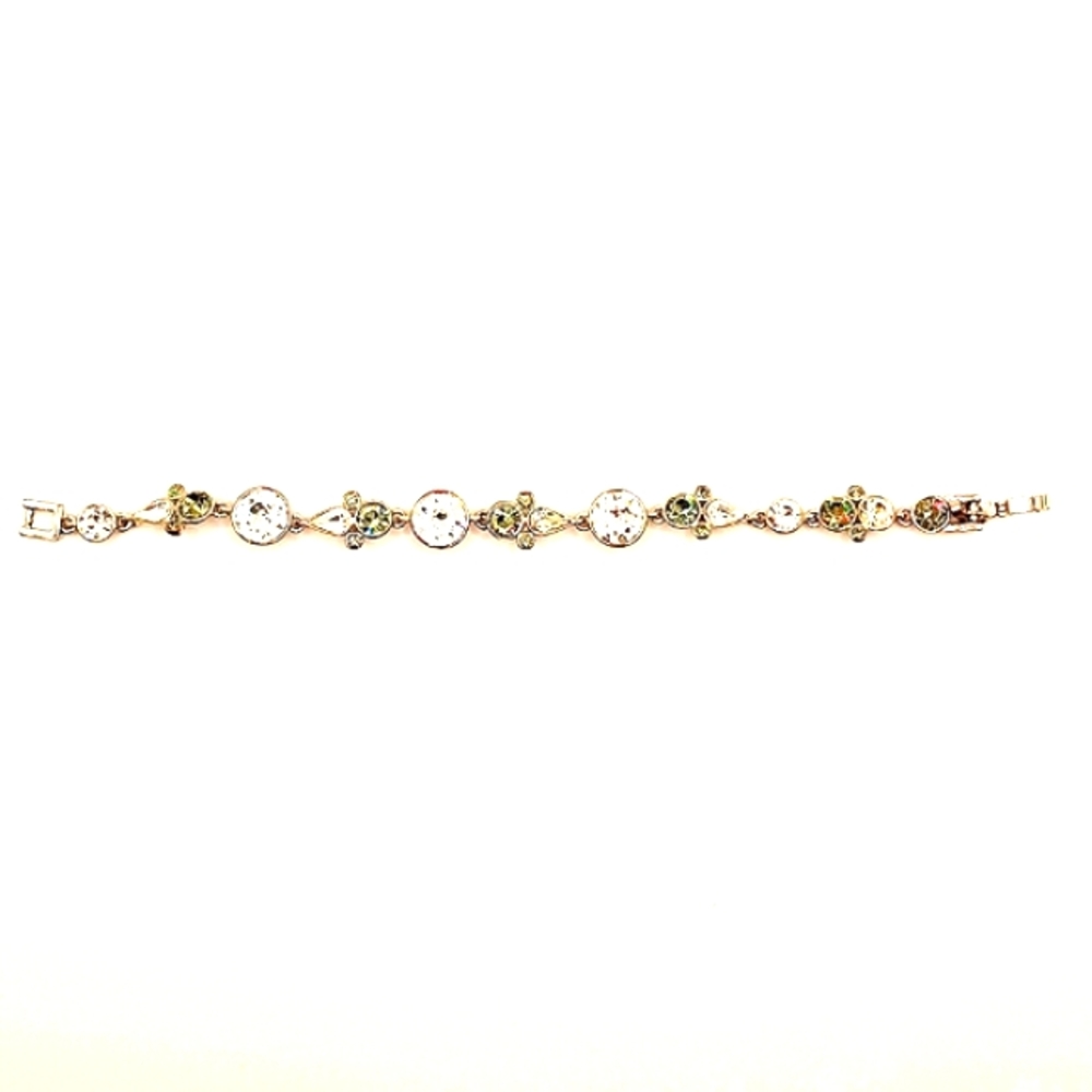 Givenchy Bracelet Flex Silvertone copper rhinestone clasp crystal gift - Picture 6 of 9